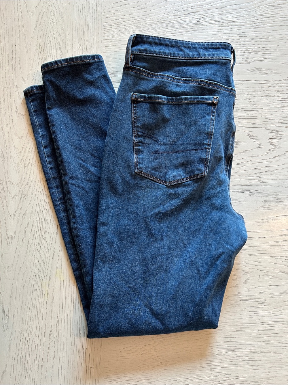 American Eagle Dream Stretch Dark Blue Women's Super High Rise Jegging SZ 12Long